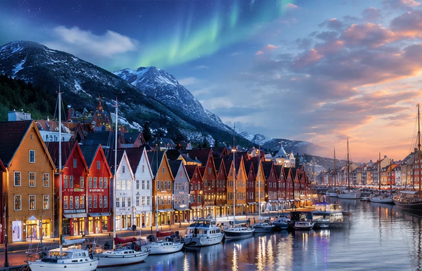 Bergen harbour and mountains for a practical Bergen itinerary