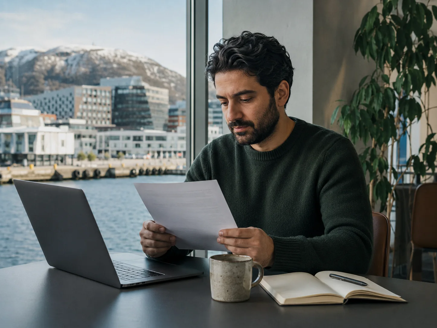 International professional working in a Nordic office