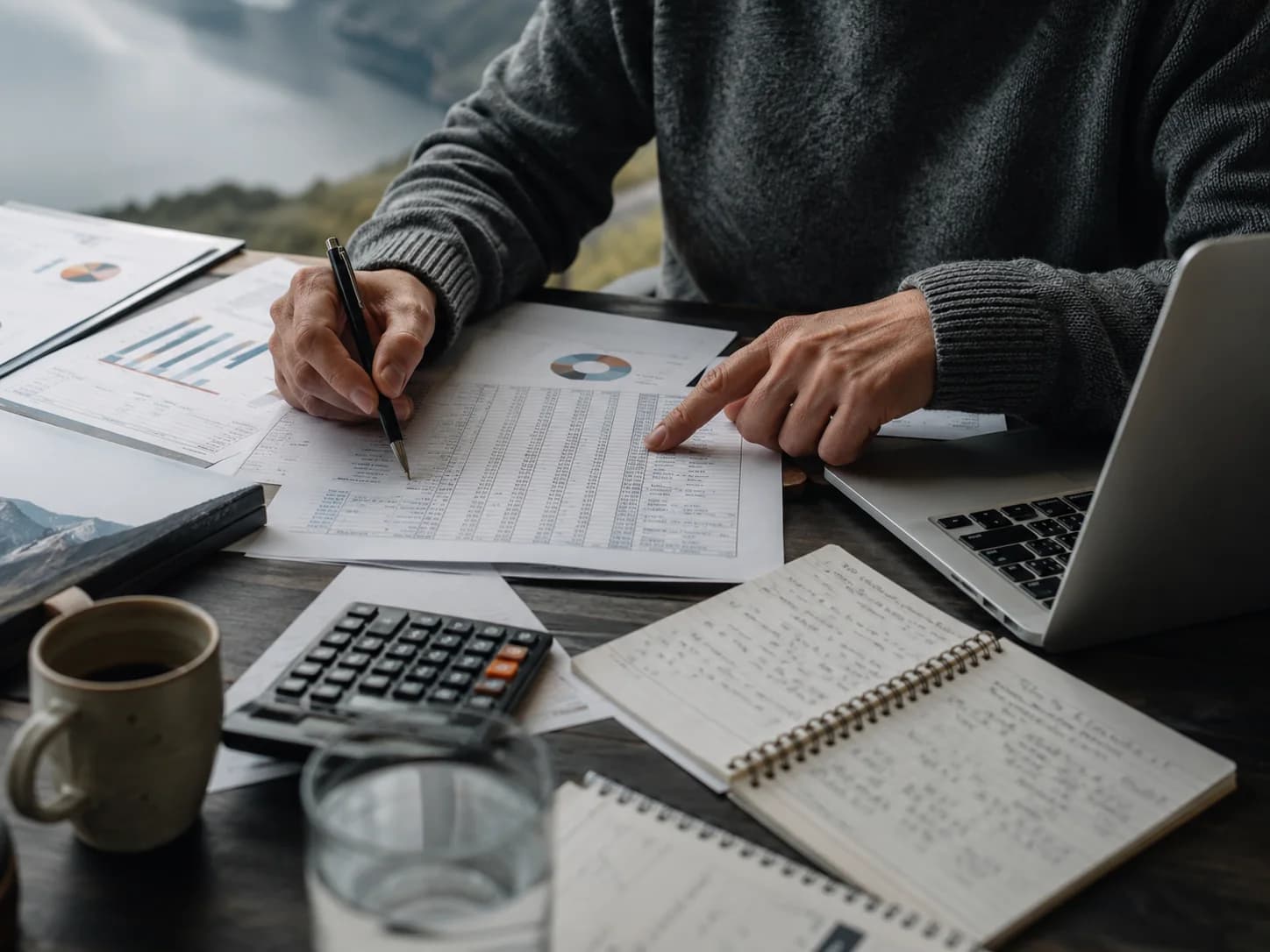 Researcher checking Nordic data, calculations and source notes